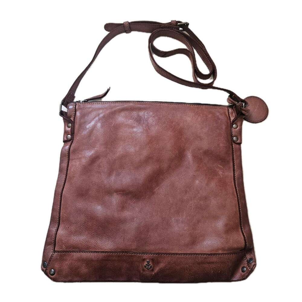 Harbour 2nd Vera Genuine Leather Crossbody Bag Brown Adjustable Strap Purse Boho - Picture 4 of 10
